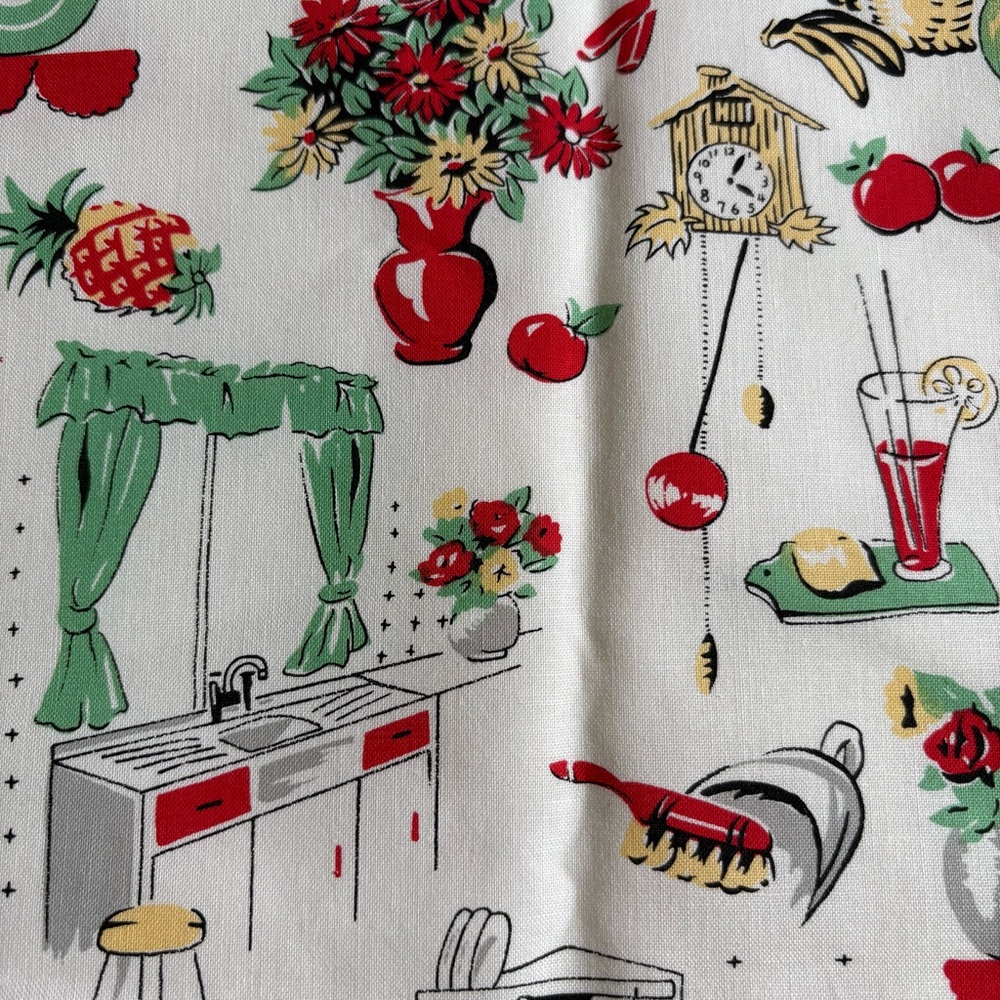 Michael Miller fabric fifties kitchen vintage style cotton quilting 1+ yard